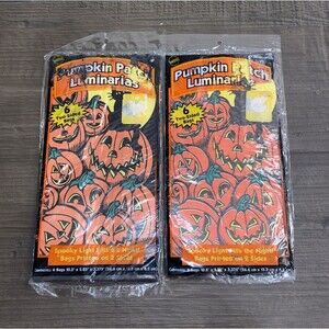 Halloween Luminarias Luminaries Jack-O’-Lantern Spooky Cat 2 pack 6 Bags Ea Vtg